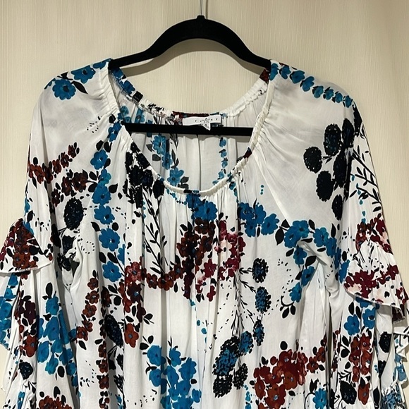 Fever Women Ruffled Sleeves Crew Neck Blouse Small - Picture 3 of 12